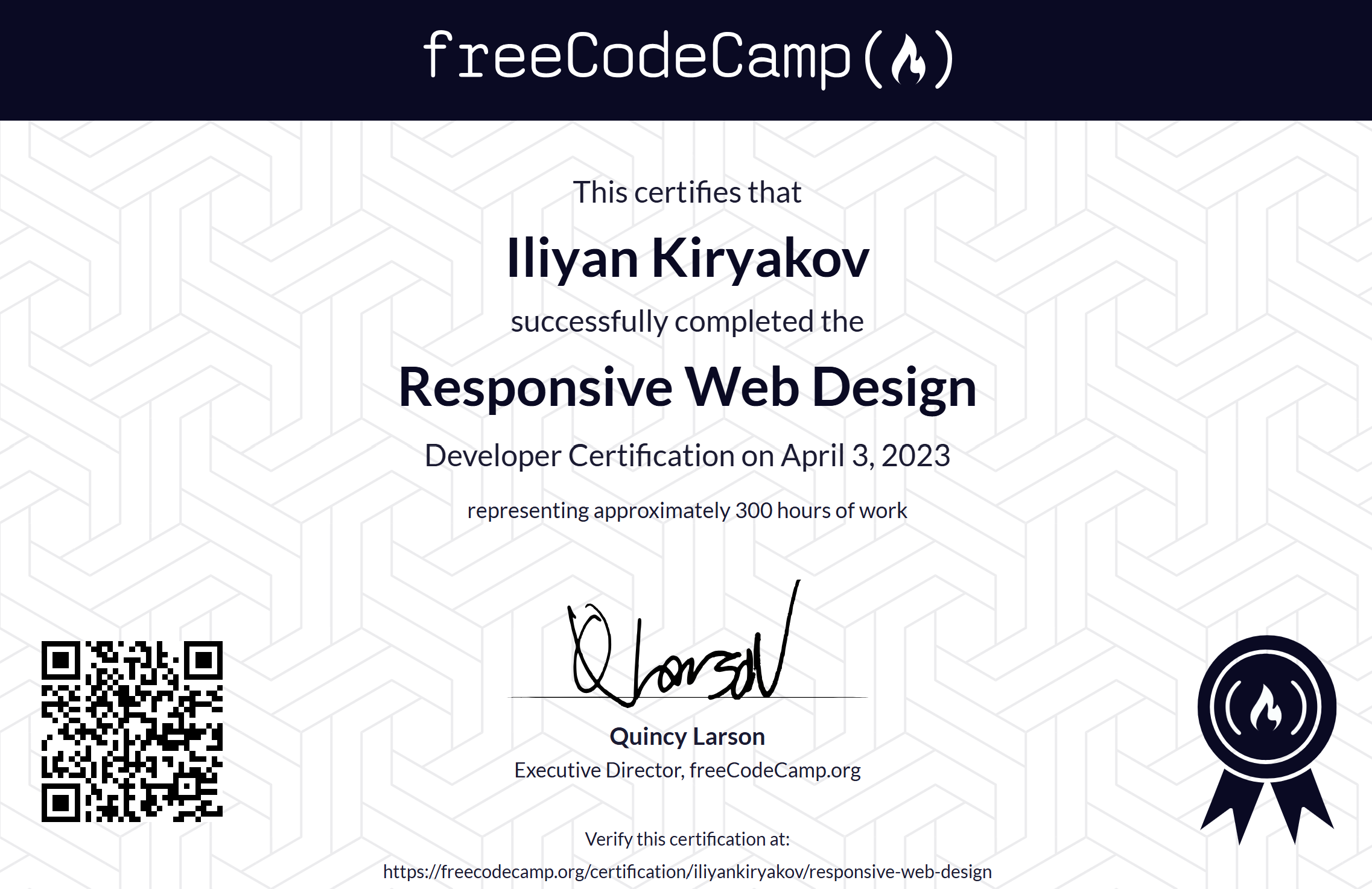 FreeCodeCamp Certificate